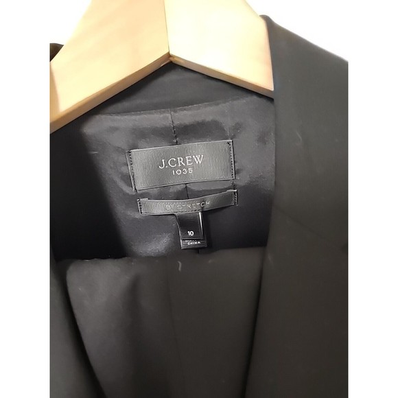 J CREW Black Bi-Stretch Wool 1035 Italian Blazer  Size 10 - Picture 4 of 5